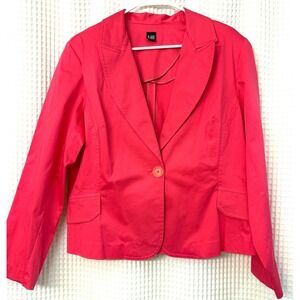 ALANNI Hot Pink Ladies Casual Blazer with Shoulder Pads Size XL